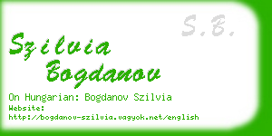 szilvia bogdanov business card